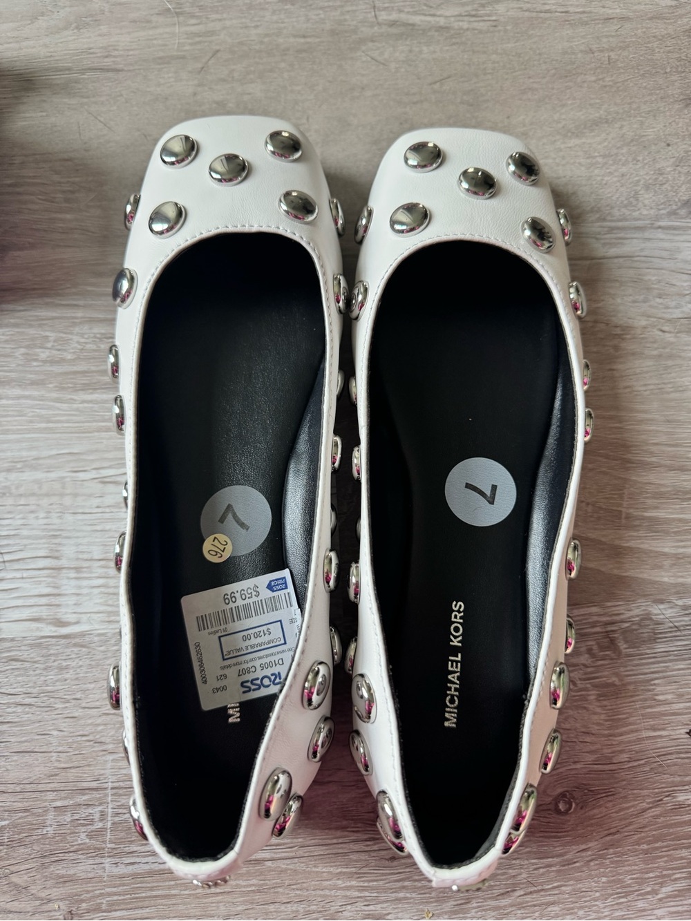 Michael Kors Women's White Studded Ballet Flats -Never worn